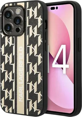 Zdjęcie produktu dla Karl Lagerfeld KLHCP14LPGKLSKW iPhone 14 Pro 6,1" hardcase brązowy/brown Monogram Stripe