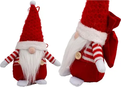 Produktbild von Weihnachtsmann Figur 25 cm Rot – Dekofigur mit Geschenksack für Weihnachtsdeko