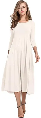 Produktbild von Solidchoice – Vintage Tunika-Kleid für Damen mit 3/4-Ärmeln