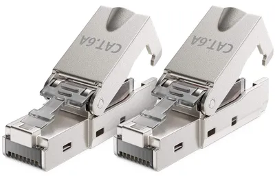 Produktbild von deleyCON CAT 6a Netzwerkstecker RJ45 LSA, geschirmt, 10 Gbit/s, 2 Stück