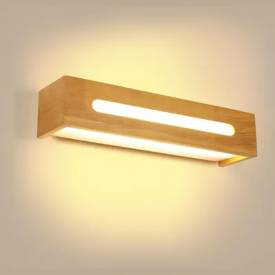 Productafbeelding van Comely Houten Wandlamp Binnen, 18W, 2025 lumen, Moderne Wandlamp LED, 3000K – – Natuurhout, 3000K