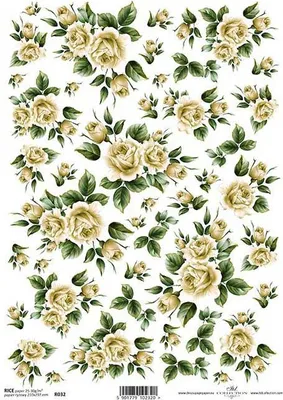 Immagine prodotto di ITD Carta di riso per decoupage, tecnica di servizio Rose R0032