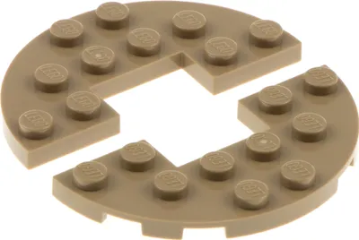 Obrázek produktu pro 2x stavební deska Lego půlkulatá 3x6 tmavě béžová půlkruhový výřez 1x2 18646