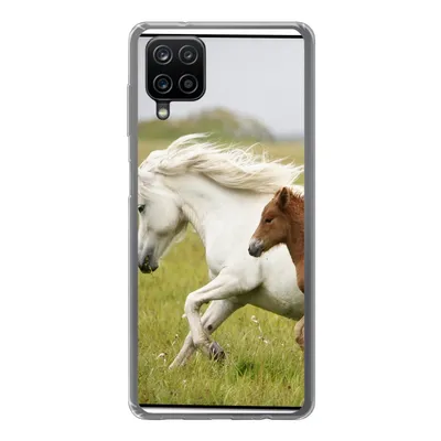 Produktbild von MuchoWow® Handyhülle Schutzhülle Hülle für Samsung Galaxy A12 Pferde - Tiere - Gras Silikon Softcase Handy Hülle - Bild