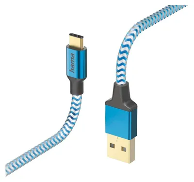 Produktbild von Hama Reflective, 1,5 m, USB A, USB C, USB 2.0, 0,48 Gbit/s, Blau