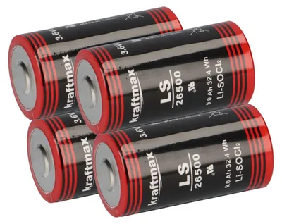 Immagine prodotto di 4 batterie Kraftmax al litio da 3,6 V LS26500 C Cellula 26500