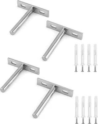 Produktbild von 4 Stück Unsichtbar Tablarträger 75mm Schwebende Regalhalterungen mit Schrauben und Dübel für Wand Montage Dekoration Kabinett Möbel