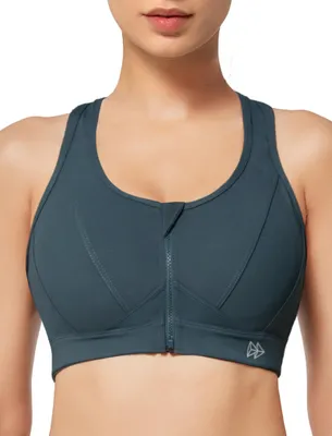 Zdjęcie produktu dla Bralet sportowy Yvette z zapięciem z przodu, kolor niebieski, rozmiar XL, dostępne również w większych rozmiarach