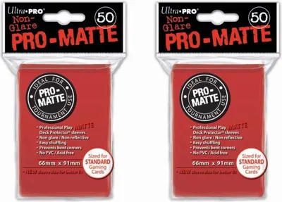 Image de Ultra Pro - Manchons Pro-Matte antireflet - 100 pièces - Rouge - 2 x 50 pièces