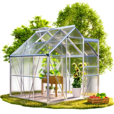 Produktbild von GARDEBRUK® Gewächshaus Aluminium 3,6m² 190x190cm inkl. Dachfenster Tomatenhaus Treibhaus Anzuchthaus Gartenhaus Frühbeet Pflanzenhaus Aufzucht 5,8m³