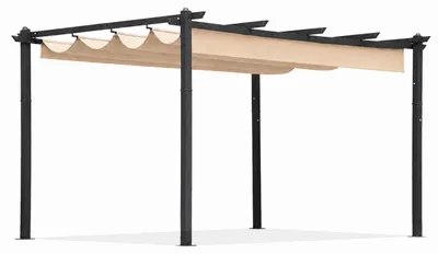 Produktbild von MultiGarden DN-FG-632 Gartenpergola mit Stahlkonstruktion, 3 x 4 Meter, beige