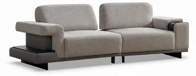 Immagine prodotto di Divano a 2 posti moderno grigio, divano di design in tessuto, minimalista e confortevole