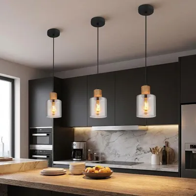 Produktbild von LED Pendelleuchte ALEIDIS, Rauchoptik, schwarz, H 120 cm