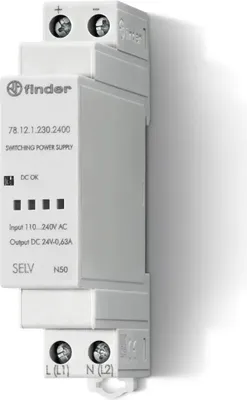 Zdjęcie produktu dla Finder 78.12.1.230.2482 Zasilacz na szynę DIN 24 V/DC 0,63 A 12 W Zawartość 1 szt