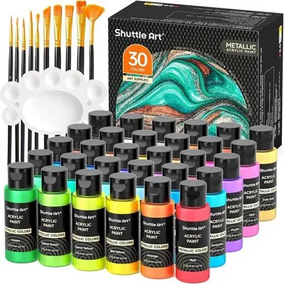 Immagine prodotto di Set di colori acrilici in tubetti da 60 ml (30 colori) per artisti e principianti