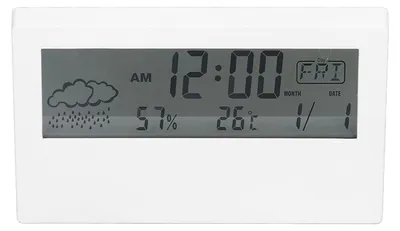 Digitaler Wecker mit LED-Display, Temperaturanzeige, Weiß transparent