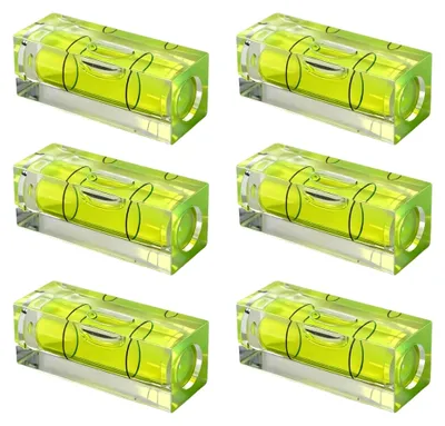Produktbild von 6 Mini Wasserwaagen, Libelle Wasserwaage, Dosenlibelle 15×15×40 mm, Mini Wasserwaage für Camping, Wohnwagen, Kameras und mehr