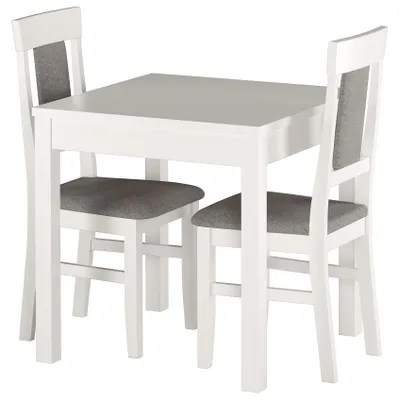 Immagine prodotto di Set bianco acqua di tavolo da pranzo con zampe levigate e 2 sedie imbottite 90.70-50-AW-Set25