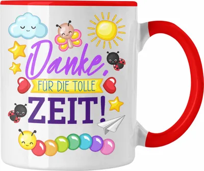 Produktbild von Trendation - Danke Für Die Tolle Zeit Tasse Abschied Abschiedsgeschenk Kindergarten Danke Dankeschön Erzieherin Kindergärtnerin (Rot)