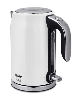 A white electric kettle on a white background.