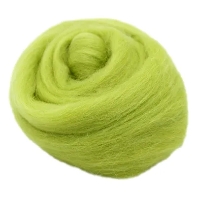 Produktbild von Filzwolle zum Trockenfilzen und Nassfilzen - Farbe Hellgrün 20gr.