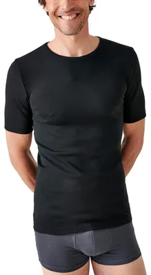 Produktbild von Damart Herren Kurzarm-Shirt, Wärmegrad Medium 3 Thermounterwäsche-Oberteil, Schw