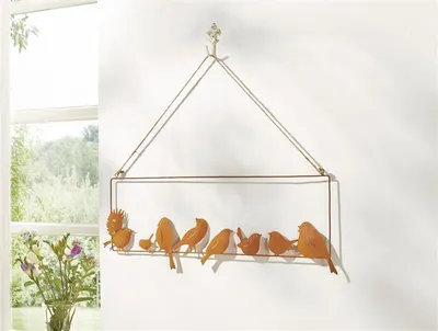 Produktbild von Dekohänger "Vogelfreunde" aus Metall mit Echtrost Finish, 55x19 cm, Fensterdeko zum Hängen, Hängedeko, Schild, Türdeko