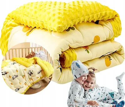 Zdjęcie produktu dla Kołdra dziecięca całoroczna 100x100 cm – miękka i ciepła, do łóżeczka lub łóżka, idealna na każdą porę roku, z uroczym wzorem dla malucha