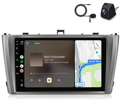 Obrázok produktu pre Autorádio Carplay pre Toyota Avensis 2008–2015 – multimediálne autorádio s Androidom, GPS navigáciou, Wi-Fi, kamerou, Bluetooth a DAB+ RDS – SWC 9 palcov, 2+64 GB