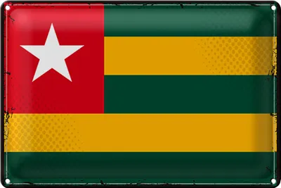 Produktbild von Blechschild Flagge Togo 30x20cm Retro Flag of Togo