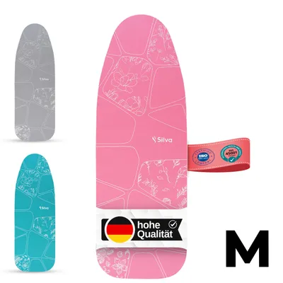 Produktbild von Silva Bügelbrettbezug für Dampfbügelstation | 100% aus Baumwolle und 5 mm Filzstärke | Bügeltischbezug für schnelles und leichtes Bügeln | M , Rosa