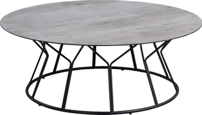 Produktbild von Couchtisch Lydia 3 in grau/ Keramikoptik - Glas, Metall - D= 90cm, H= 35cm