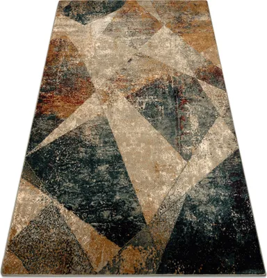 Produktbild von Wollteppich OMEGA RAMI Mosaik Smaragdfarbe Grün 235x350 cm