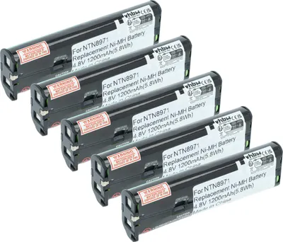 Produktbild von vhbw 5x Akku kompatibel mit Motorola XU1100, XTN Radios, iDEN i500, XTN446, CP100, VX2600, 53871 Funkgerät, Walkie Talkie (1200 mAh, 4,8 V, NiMH)