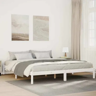 Obrázok produktu pre Maison Exclusive - Masívna posteľ Extra Long bez matraca Biela 200x220 Borovicové drevo