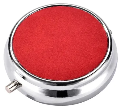 Produktbild von Taschen "Leder" Ø5cm Deckel Metall rund Reiseaschenbecher 6-Varianten 72 (Rot)