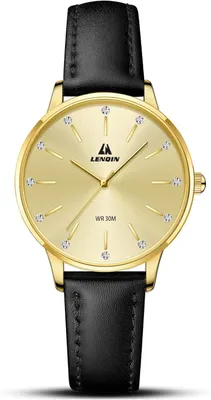 Produktbild von Elegante Damen Armbanduhr Analog Quarz Wasserdicht Lederarmband Klassische Modeuhr für Frauen Alltag Business Edelstahl