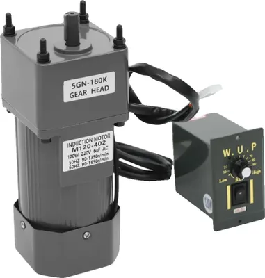 Zdjęcie produktu dla Silnik indukcyjny, moc 120 W, przełożenie 180 K, napięcie 220 V, regulacja prędkości 0-90 obr/min, moment obrotowy 3,8 Nm