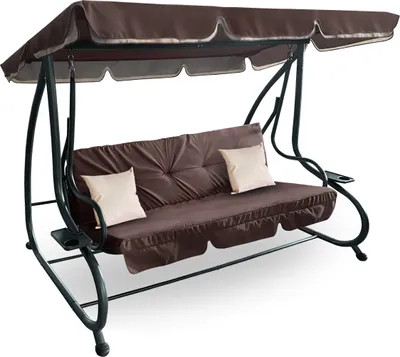 Produktbild von Aga Gartenschaukel 2in1 GRANDLUX Gartenschaukel 3-Sitzer Gartenliege,Schaukel,Gartenbank bis 250 Kg, Dunkelbraun