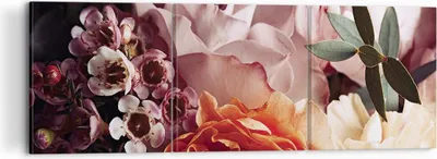 Produktbild von Bild auf Leinwand - Leinwandbild - 3 Teile - Blumen Getreide Rosen - 120x40cm - Wand Bild - Wanddeko - Wandbilder - Leinwanddruck - Bilder - Wanddekoration - Leinwand bilder - Wandbild - CA120x40-4692
