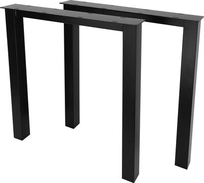 MetaloPro 2 Stück Tischbeine-Metall Schwarz 72cm I Tischkufen Esstisch-Beine Schwerlast Tisch-Gestell Tisch-Untergestell Möbelfüße Tischfüße, Couchtisch Esstisch Wohnzimmertisch Schreibtisch