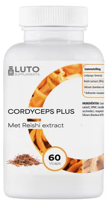 Produktbild von LUTO Supplements Cordyceps Plus mit Reishi-Extrakt – 60 Kapseln – 800 mg Cordyceps