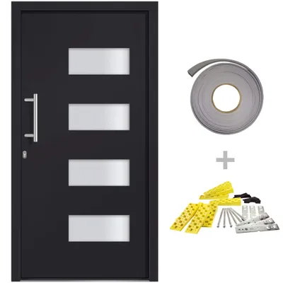 Produktbild von vidaXL Haustür Aluminium und PVC Anthrazit 110x210 cm