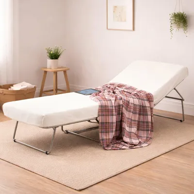 Image de Abak - Lit Pliable, Blanc, Matelas Inclus Fabriqué en Italie