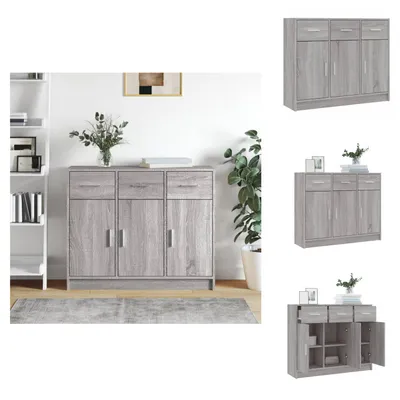 Obrázok produktu pre vidaXL Príborník Grey Sonoma 91x28x75 cm Materiál na báze dreva - Príborníky