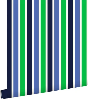 Produktbild von ESTAhome Tapete Streifen Marineblau und Grün - 115819 - 53 cm x 10,05 m