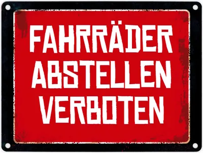 Produktbild von Fahrräder abstellen verboten Warn- und Hinweisschild im Used-Look Warnschild