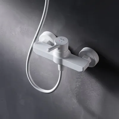 Produktbild von AM.PM Duscharmatur Einhebel Brausebatterie Weiss Armatur Mischbatterie Brausearmatur Brausebatterie Wasserhahn Bad Mischbatterie Dusche