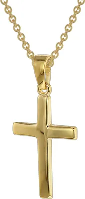 Produktbild von trendor 39438 Kreuz-Anhänger Gold 333 mit goldplattierter Silberkette, 45 cm