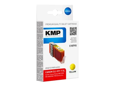 Immagine prodotto di KMP 1569,0009 KMP C107YX Tintenpatrone yellow komp. mit Canon CLI-571 XL Y
